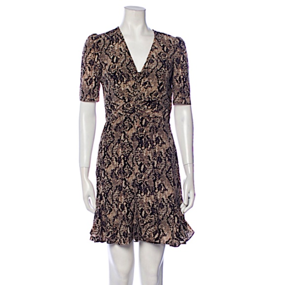 Veronica Beard 'Ried' Python Print Silk Mini-Dress, Black Multi - Picture 9 of 14